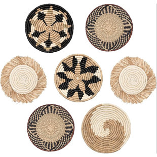 DASTINGO Handmade Boho Abstract Wall Decor on Wicker