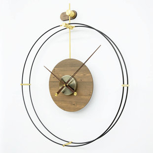 ONZENO Analoge Wanduhr The Moon 46 cm Geräuschlos