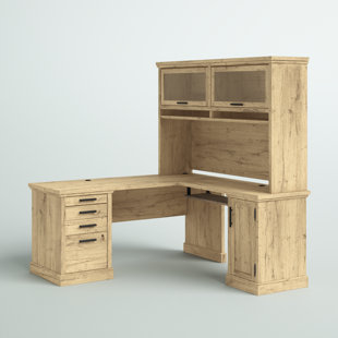 UPPER SQUARE™ Aspen Post L-Shape Executive Desk with Hutch
