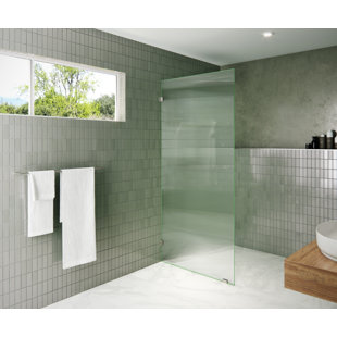 GLASS WAREHOUSE Gaia 34 in. x 78 in. Frameless Fluted Single Fixed Shower Panel