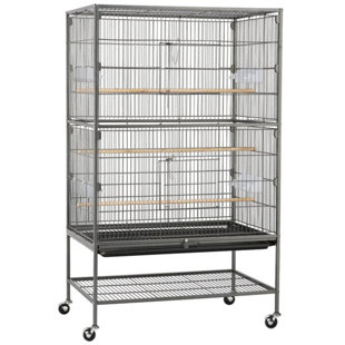TUCKER MURPHY PET™ Burquez 52'' Steel Flat Top Floor Bird Cage with Wheels