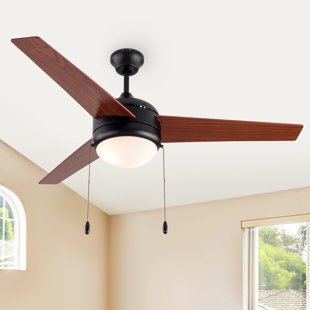 SIMPOL HOME 52" Ceiling Fan with Light Kit, Pull Chain and Remote Control