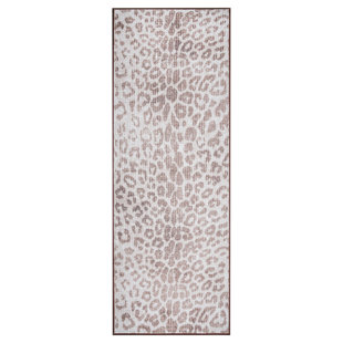 MY MAGIC CARPET Washable Miya Leopard Brown Washable Rug 6X6