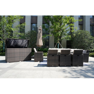 DIRECT WICKER Susanne Wicker/Rattan 10 - Person Seating Group With Cushions