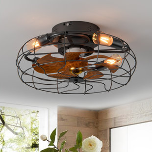 WILLISTON FORGE Arantzazu 19.6'' Farmhouse Caged Ceiling Fan
