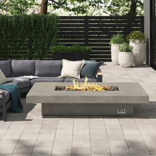 GREYLEIGH™ Geneva 72" Rectangle Concrete Propane Fire Pit Table by Jensen Co.