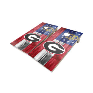 WEST GEORGIA CORNHOLE University of Georgia State Flag 10 Piece Cornhole Set