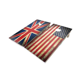 WEST GEORGIA CORNHOLE American and UK Flag 10 Piece Cornhole Set