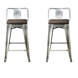 WILLISTON FORGE Mcree Solid Wood 24" Counter Stool (Set of 2)
