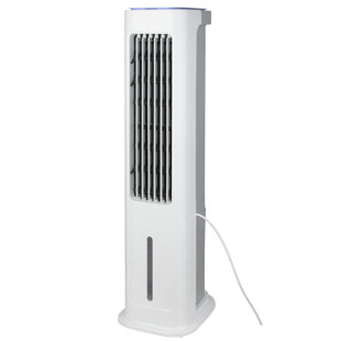 KONWIN Evaporative Air Cooler Portable Bladeless Cooling Fan With Top LCD Touch Control Panel, White
