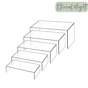 ETERNAL NIGHT 5PCS Acrylic Display Risers, 5 Sizes Clear Product Stand, Jewelry Display Riser Shelf Showcase Fixtures For Collectibles Display