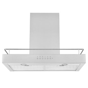 Ancona 30” 450 CFM Convertible Wall Mount Range Hood with Auto Night Light and Built-in Shelf