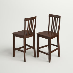 THREE POSTS™ Diamondback Solid Wood Counter Stool (Set of 2)