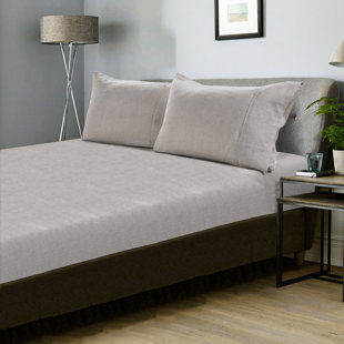 MEADOWPARK Stone Washed Pure Linen Fitted Sheet and Matching Pillowcases, 3pcs