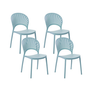 ISABELLINE Deaton Stacking Patio Dining Dining Chair with Cushion (Set of 4)