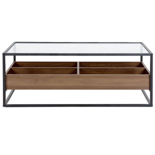 WILLISTON FORGE Couchtisch Rüdiger aus Glas mit Stauraum