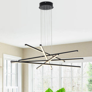 IVY BRONX Renato 6-Light Modern Chandelier Kitchen Island pendant for Living Room Staircase Remote Dimmable