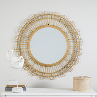 DAKOTA FIELDS Bathsheba Solid Wood Circle Wall Mirror