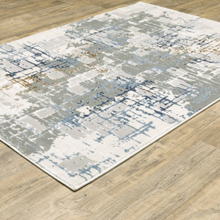 STYLEHAVEN Edison Industrial Abstract Grey/ Blue Indoor Area Rug