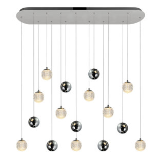 CWI LIGHTING 9 - Light Dimmable Modern Linear Chandelier