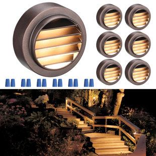 LEDVANS Persiane LED Landscape Deck Light Low Voltage Fence Light Waterproof Bronze Warm White (Set of 6)
