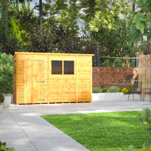 POWERSHEDS 131 cm x 312 cm Gartenhaus mit Pultdach aus Nut- und Feder Vollholz