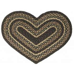 MR. MJS Braided Heart Kitchen Mat