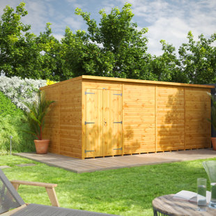 POWERSHEDS 8.5 ft. W x 16.1 ft. D Solid Wood Tongue & Groove Pent Garden Shed