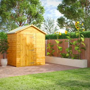 POWERSHEDS 191 cm x 135 cm Gartenhaus ohne Fenster mit satteldach aus Nut- und Feder Vollholz