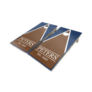 WEST GEORGIA CORNHOLE Half and Half Dark Walnut Triangle Custom 10 Piece Cornhole Set