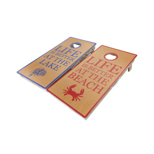 WEST GEORGIA CORNHOLE 2' x 4' Lake and Beach Life Manufactured Wood Cornhole Board