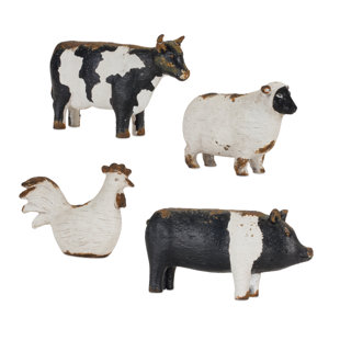 LOVE HAPPY CREATIONS LLC Farm Animal Candle Holder (Set of 4) 4.5"H, 4.75"H, 4.75"H, 5.25"H Resin