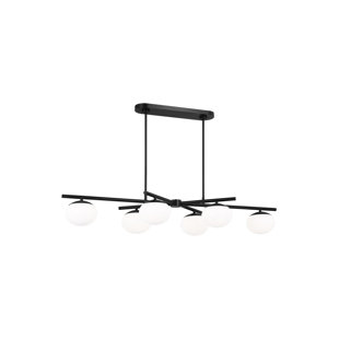 ED ELLEN DEGENERES Lune 6 - Light Dimmable Sputnik Modern Linear Chandelier