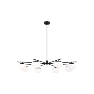 ED ELLEN DEGENERES Lune 8 - Light Dimmable Sputnik Modern Linear Chandelier