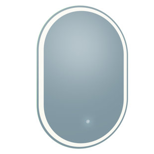 WYNDHAM COLLECTION Grace Oval Frameless LED Mirror with Memory Dimmer and Defogger