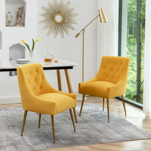 HOKKU DESIGNS Mayreli Tufted Velvet Upholstered Side Chair (Set of 2)