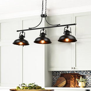 WILLISTON FORGE Waynetown 3 - Light Black Kitchen Island Pendant