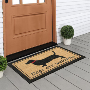 A1 HOME COLLECTIONS LLC Dogs Are Welcome 30 in. x 18 in. Non-Slip Outdoor Door Mat