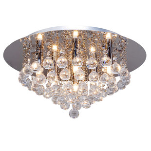 WILLA ARLO INTERIORS Ally 6 - Light 45cm Crystal Flush Mount Ceiling Light