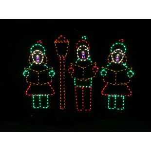 LORI'S LIGHTED D'LITES Carolers with Lamp Post Christmas Holiday Lighted Display