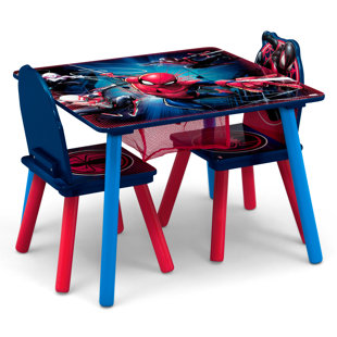 Spider-Man Kids Table And Chair Set With Storage (2 Chairs Included) By Delta Children - Greenguard Gold Certified