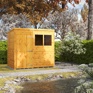 POWERSHEDS 5.3 ft. W x 7.3 ft. D Solid Wood Tongue & Groove Pent Storage Shed