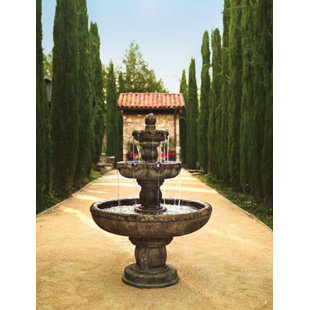 FLORENCE & NEW ITALIAN ART COMPANY Santa Barbara Tiered Cast Stone Fountain