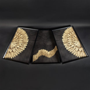 DEKOARTE Circular - 3 Piece Single Picture Frame Painting Set on Wood