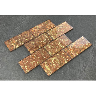 ES STONE Galaxy 3" x 6" Glass Metal Look Subway Wall Tile