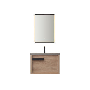 VINNOVA 30" Wall-Mounted Single Bathroom Vanity Set with Mirror