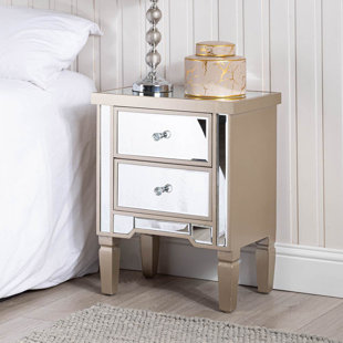 CANORA GREY 2 Drawers Bedside Table for Bedroom Furniture, Nightstand Storage Bed Cabinet Side Table