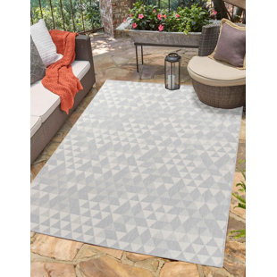 CORRIGAN STUDIO Sky Kilim Braided Triangle Design Outdoor Rugs