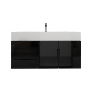 JADE BATH Jessica 42'''' Wall-Mounted Single Bathroom Vanity / Base Finish: Teak Oak