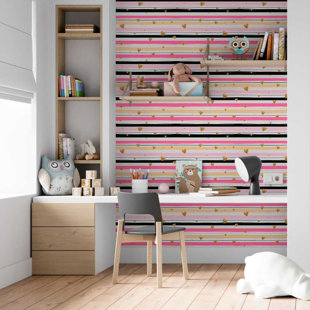 GEMMA VIOLET Lindy Peel & Stick Striped Wallpaper